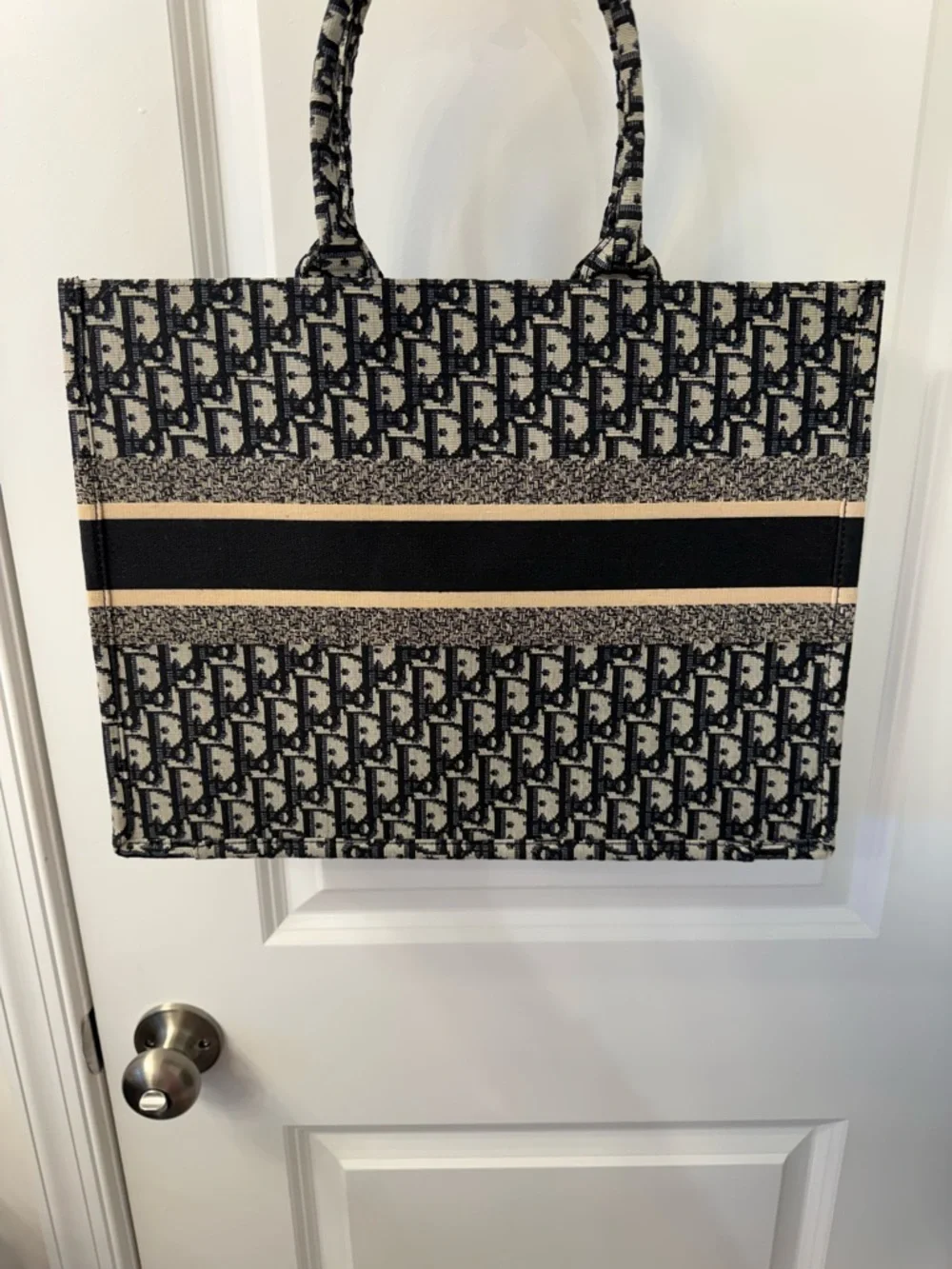 Dior Canvas Tote in Black and Blue - Picture 2 of 4